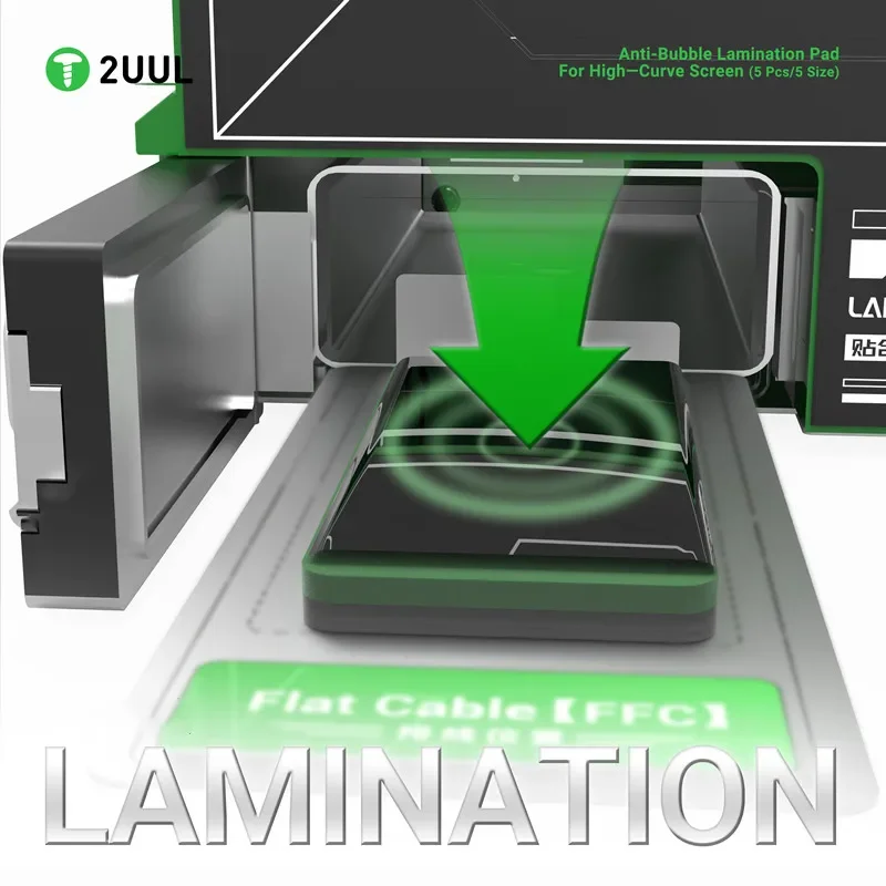 2UUL LD12 Anti Bubble Lamination Pad for High Curve Screen 5PCS 5Size for Mobile Phone Pressure Buffer Mat OCA Laminating Tools