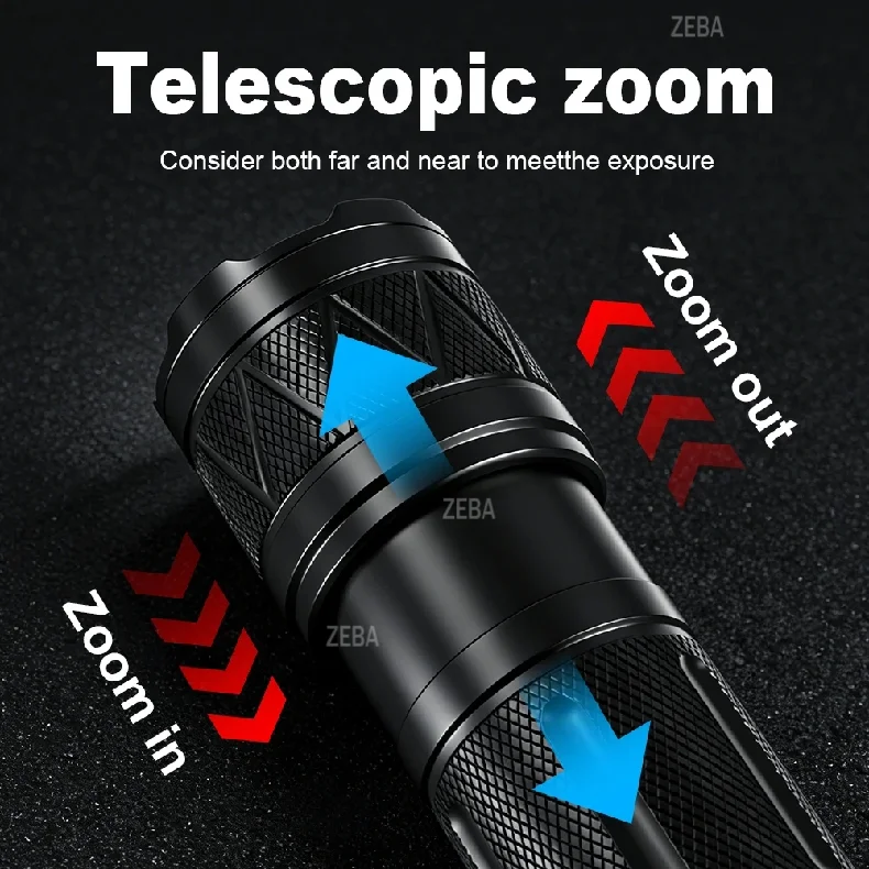 High Power Led Flashlights 2000LM Tactical Torch with Display Light USB Charging Rechargeable ECO Flashlight Camping Gifts