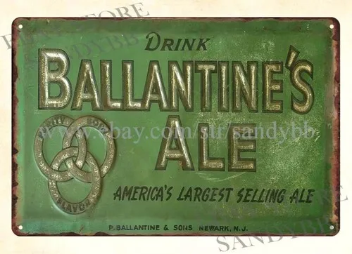 Placa de metal BALLANTINE;S ALE BEER, sem moldura, impressões artísticas à venda