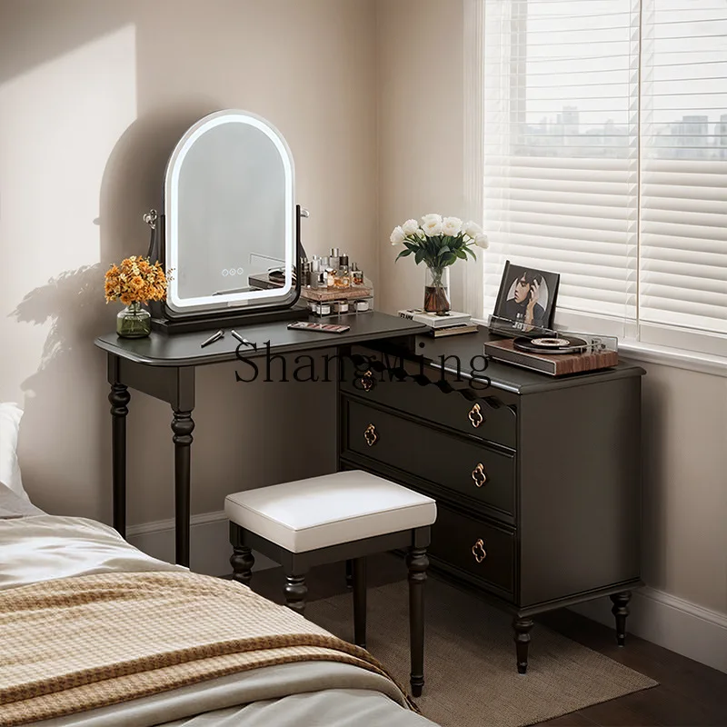 

ZYY retro dresser chest integrated small apartment bedroom corner solid wood makeup table