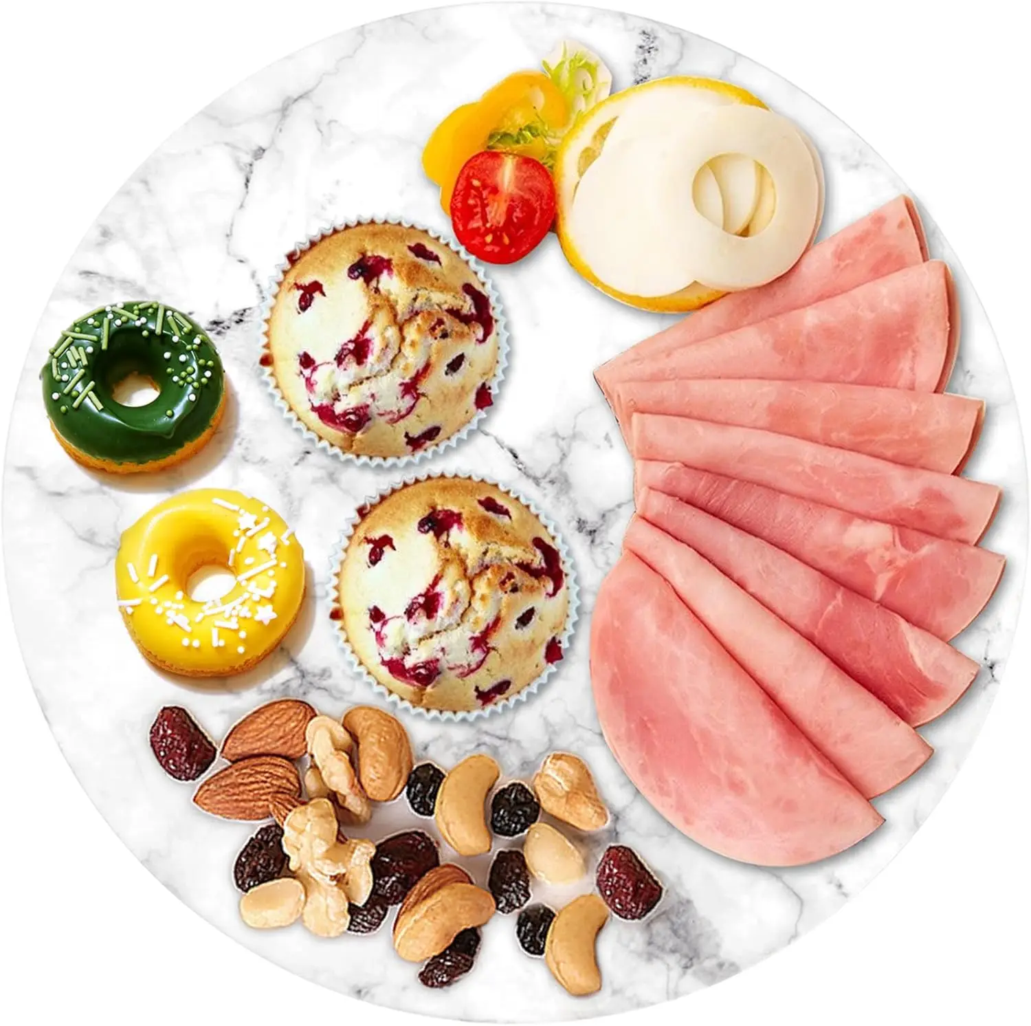

Вращающаяся подставка для торта из натурального мрамора, 12 дюймов, бесшумная, для подачи и демонстрации