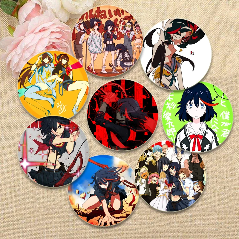Anime Kill La Kill Button Pins Matoi Ryuuko Cartoon Badge Round DIY Creative Brooches for Backpack Jewelry Accessories Gifts
