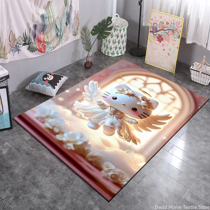 

Sanrio Hello Kitty Rugs Large Carpets for Home Living Rooms Children Bedroom Sofa Doormat Floor Decor Mat Kids Mats Decoration