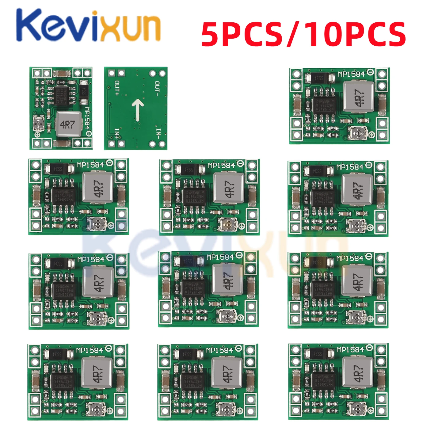5 sztuk/10 sztuk MP1584EN 3A bardzo mały rozmiar DC-DC moduł zasilania obniżającego regulowany moduł obniżający moc obniżający wyjście 12V 9V 5V 3V