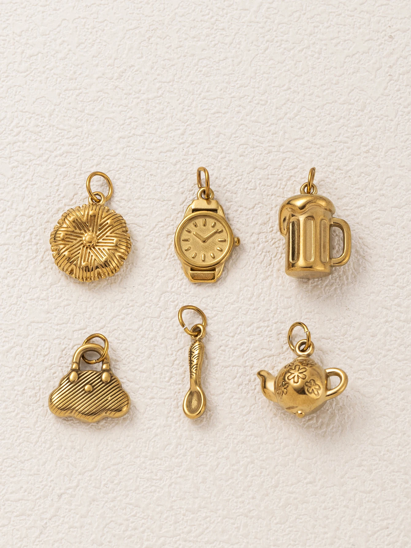 Edelstahl Minimalistischer Neuer Stil Frische Wolke Blütenblatt Weinglas Löffel DIY Anhänger Charms für Schmuck – Detail 3