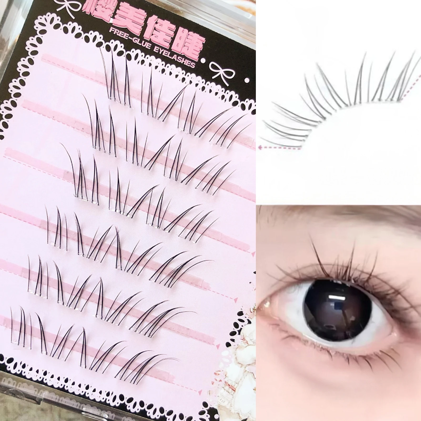 ขนตาปลอม DIY ต่อขนตา ให้ลุคธรรมชาติ น้ำหนักเบา ขยายดวงตา ขนตาปลอมสำหรับแต่งหน้าคอสเพลย์ประจำวัน อุปกรณ์เครื่องสำอาง