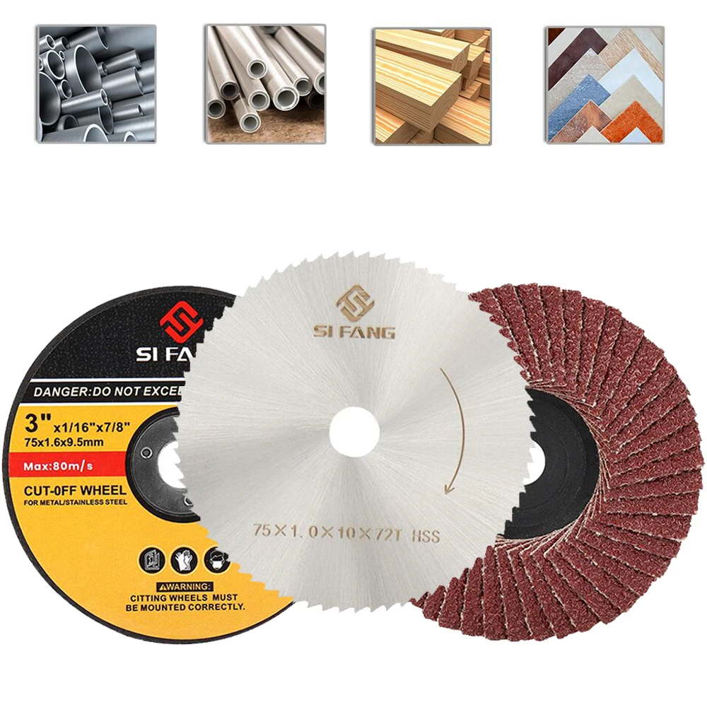 5pcs Cutting Disc For Angle Grinder Steel Stone Sanding Disc 75mm Cutting Metal Circular Saw Blade Flat Flap Grinding Wheel