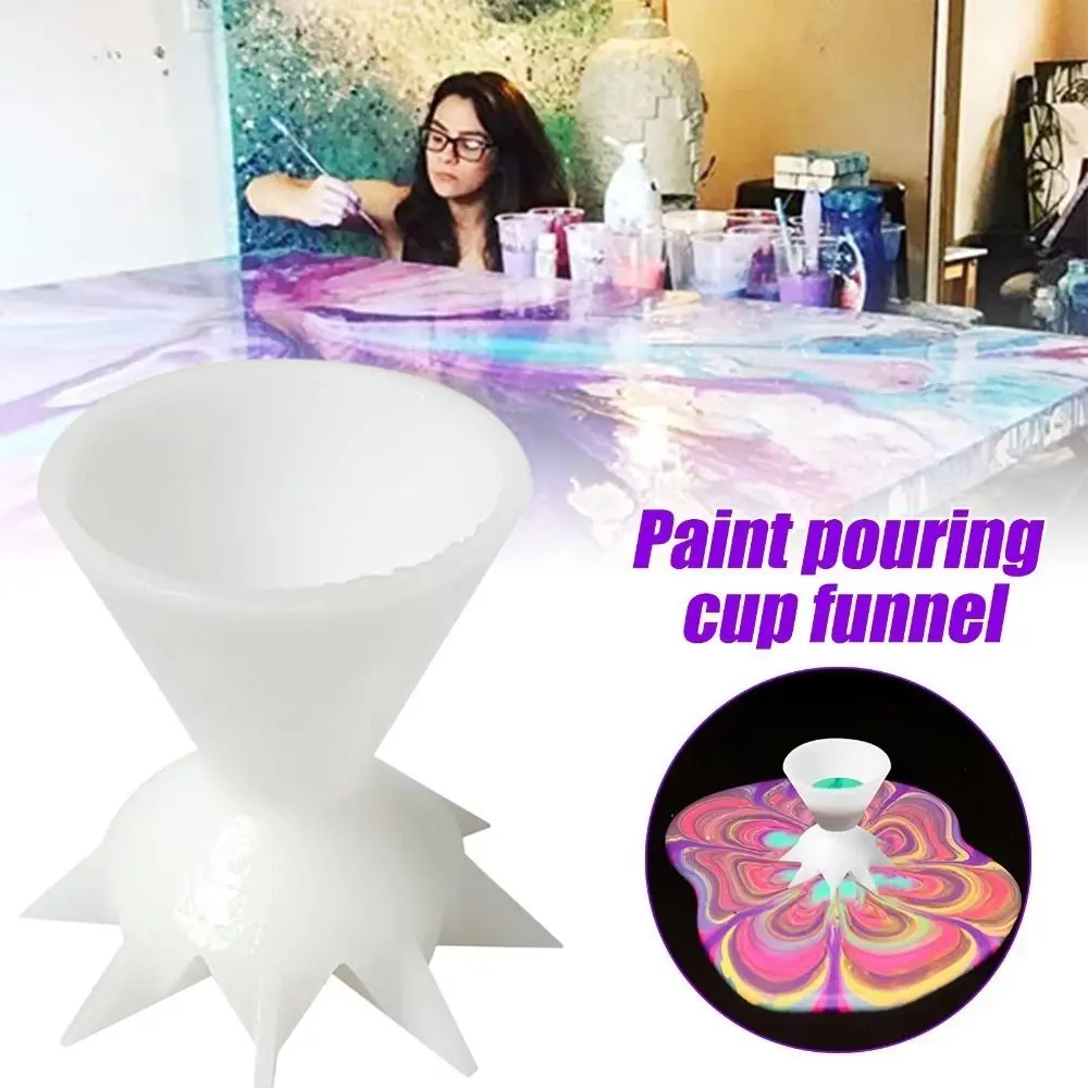 7 Leg Funnel Paint Pouring Split Cup Mini Size Multi-Funnel Funnel Split Cup Mixing Cup No Spill Design Split Pour Funnel