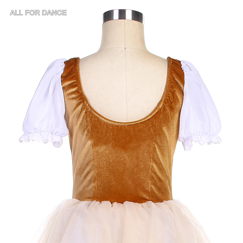 22093 Gonna tutu di danza classica romantica con corpetto in velluto marrone per costume da ballerina per bambini e adulti
