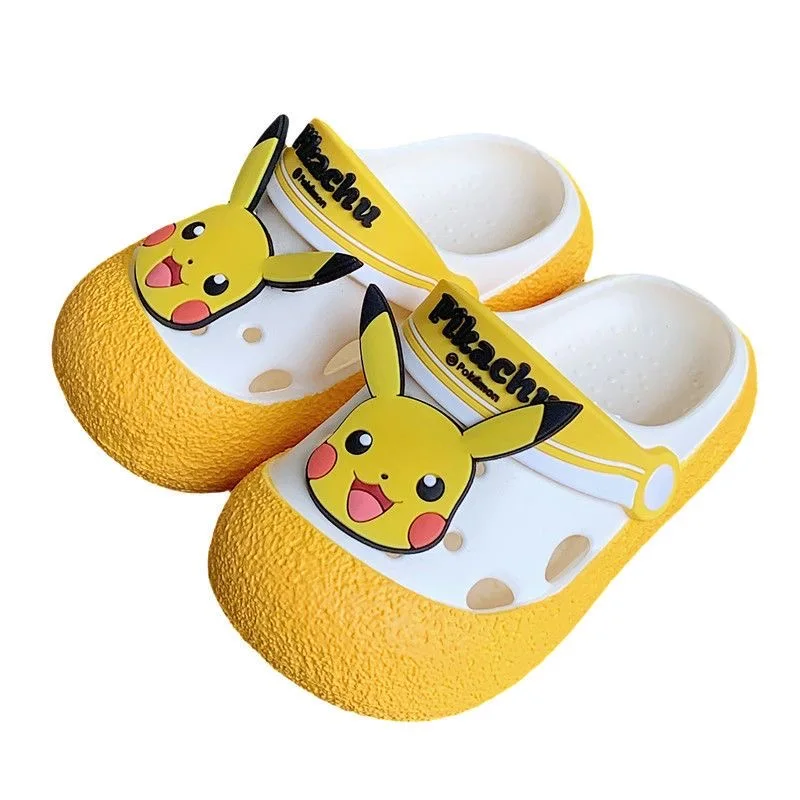 

Color blocked children's cave shoes summer parent-child outdoor slippers Pikachu boys and girls cool slippers