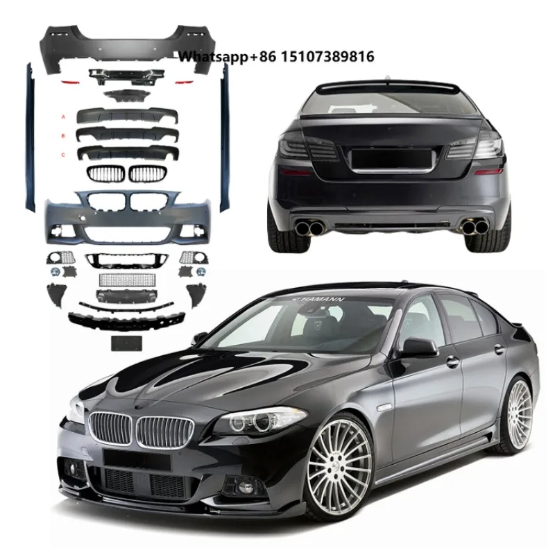 Body Kit for 5 Series F10 2014-2017 Upgrade to M-tech Style Front Bumper Rear Bumper Grille Side Skirt Easy Installation