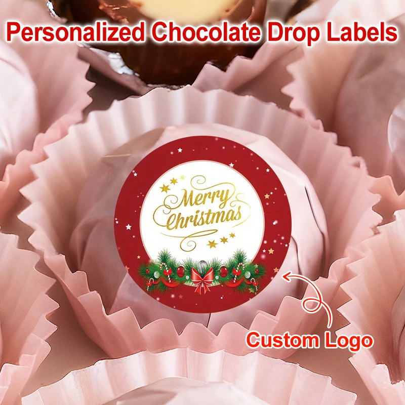Individuelle Foto-Schokoladenetiketten, Personalisierte Runde Etiketten für Weihnachtssüßigkeiten-Verpackungen, Hochzeitstag-Party-Dekoration
