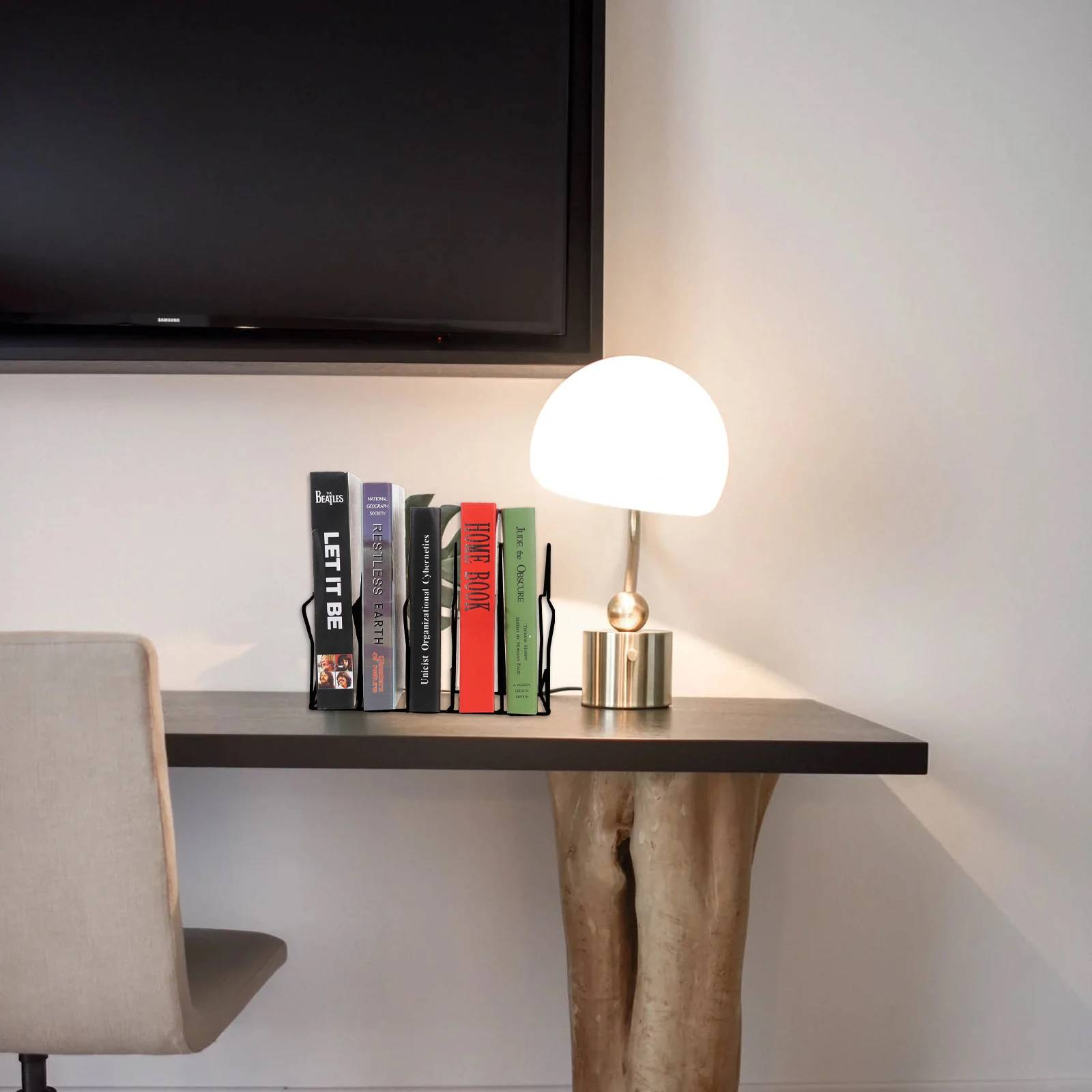 

Pentagram Book Rack Iron Material Practical Long Lasting Simple Star Shape Desk Decor Office Shop Indoor Style Storage