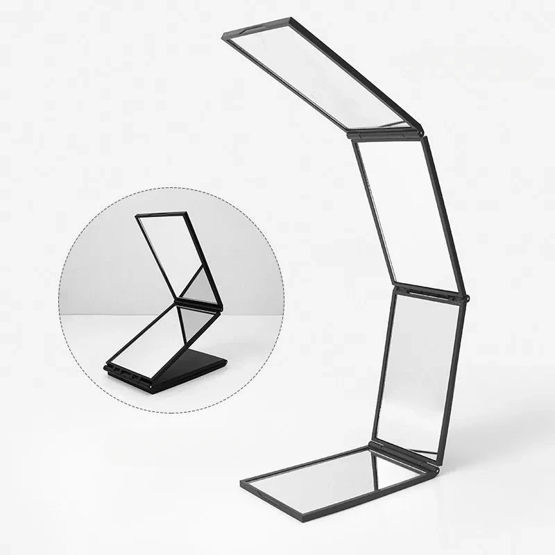 Creative Four Sided Foldable Makeup Mirror Portable Women\'s Hairdressing Makeup Mirror Hairdressing Multi Angle Four Fold Mirror