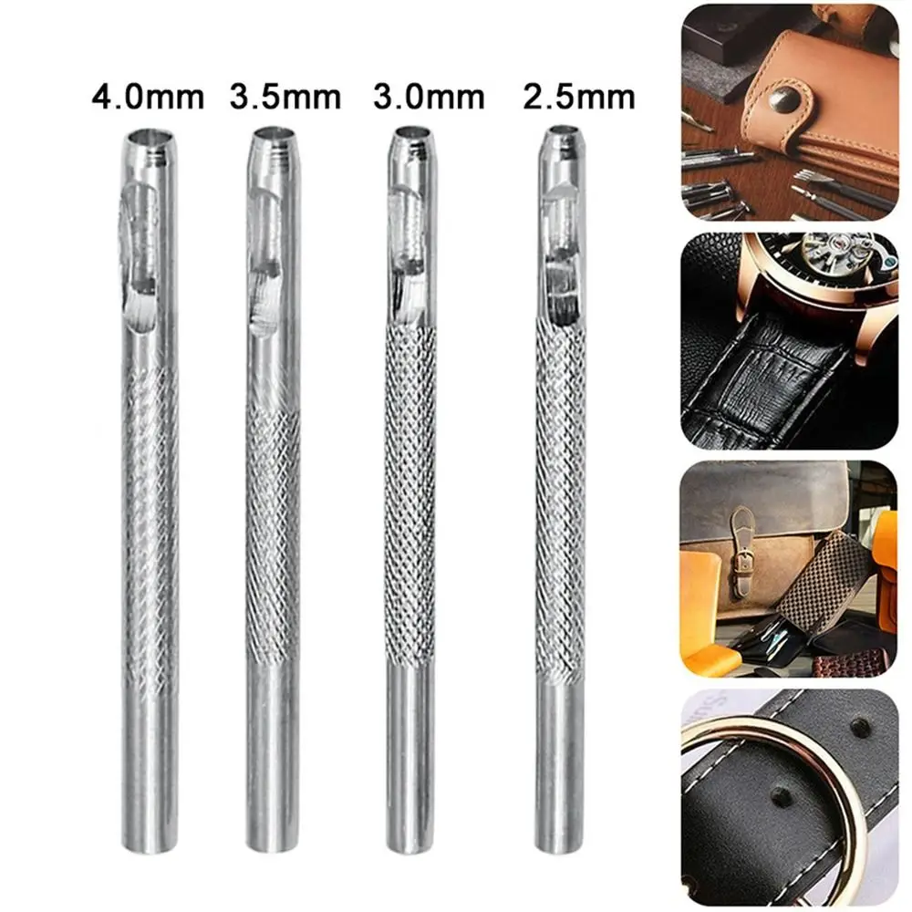 2.5/3/3.5/4mm Leather Hole Punch Round Corn-eye Puncher Crimping Drill Hole Bit For Belt Bag Watch Belt Hollow Punch