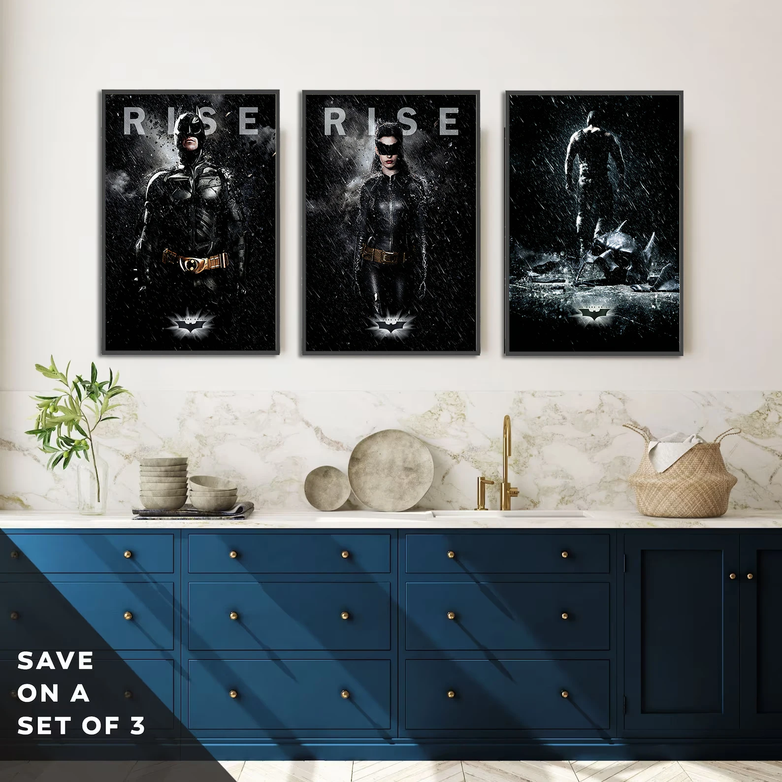 The Dark Knight Rises Self-adhesive Batman Poster Figures Home Decoration Painting Wall Art Bedroom Decor Movie Wallpaper Gift