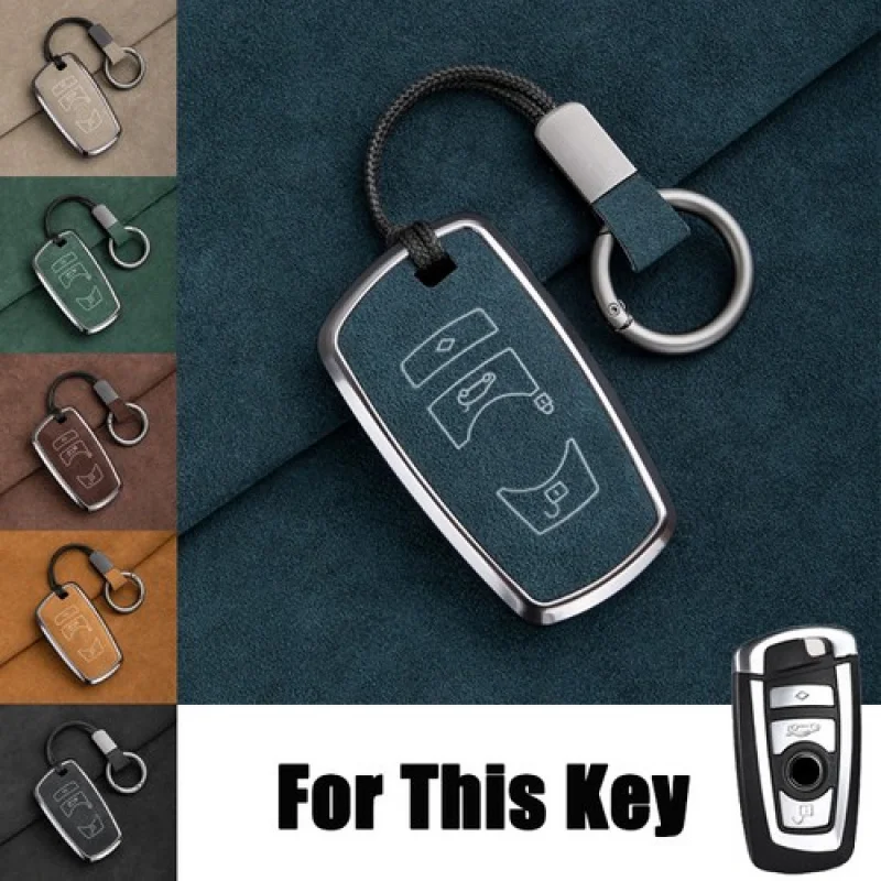 

A+ Suede Leather Zinc Alloy Car Key Case Cover For BMW M5 1 2 F15 5 6 7 3 X3 X4 X5