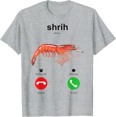 Shrih Calling Smoking Shrimp Lustiges Meeresfrüchte-Meme-T-Shirt Y2k Meeresfrüchte-Liebhaber, Krebstier-Fans Persönlichkeits-Sarkasmus-Sprücher-T-Shirt – Detail 7