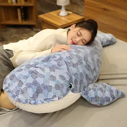 150cm Giant New Cartoon Blue Shark Stuffed Plush Toys Big Fish Whale Baby Soft Animal Pillow Dolls Children Birthday Gifts