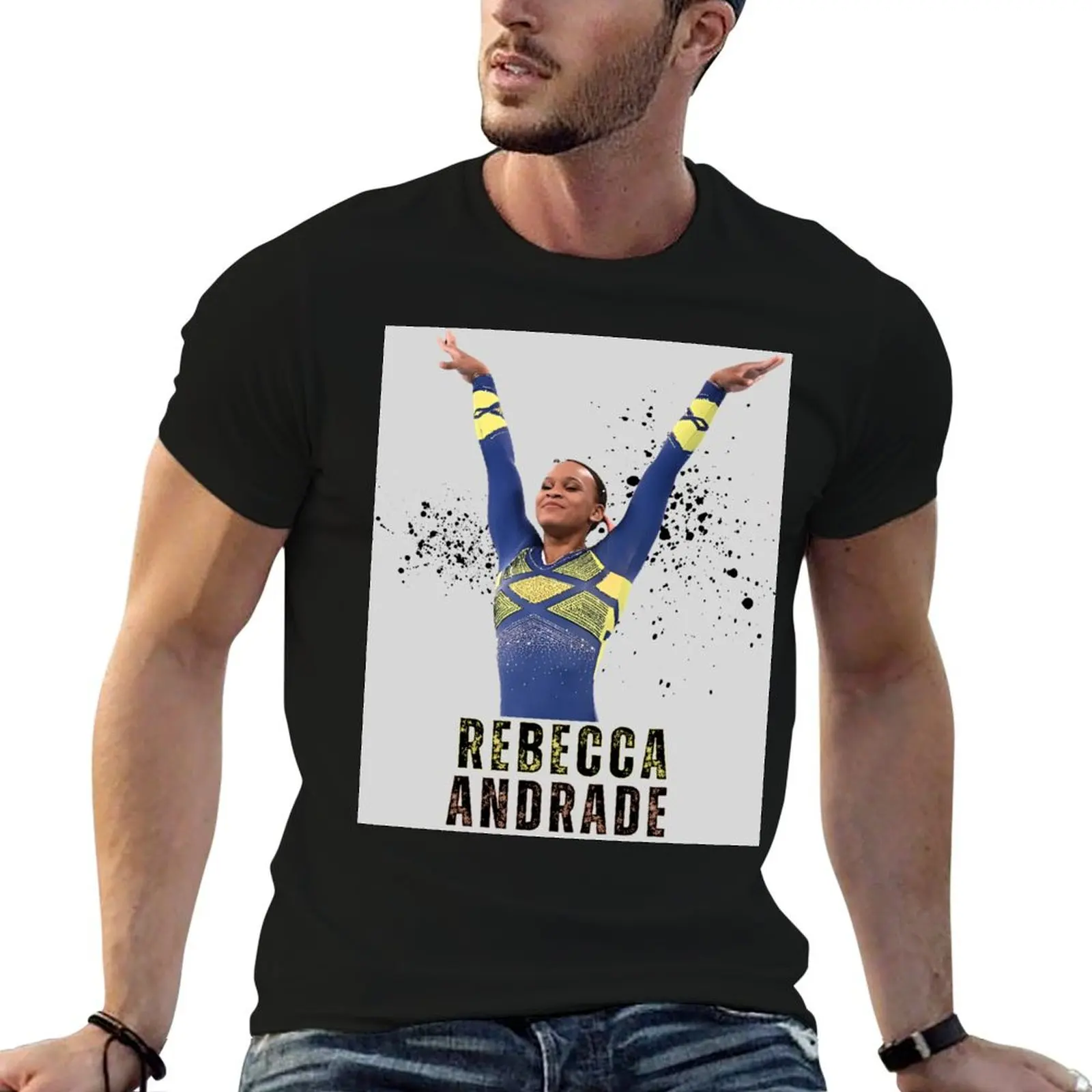 Camiseta Rebecca Andrade, camisetas para hombre, camisetas gráficas de algodón, camisetas divertidas 100% para hombre, camiseta para hombre