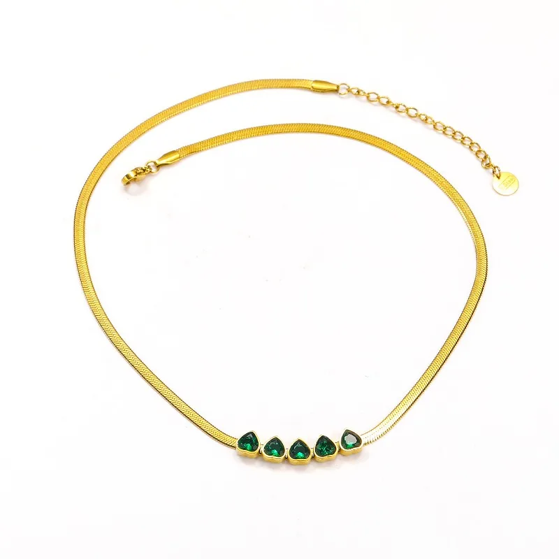 أنيقة الماس مجموعة الحب قلادة الإناث، شخصية عصرية مزاجه التيتانيوم الصلب سلسلة الترقوة