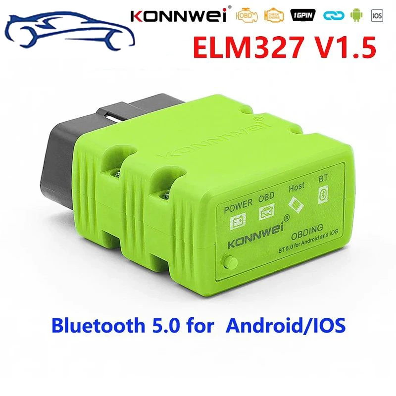 KONNWEI 자동차 진단 도구, ELM327 V1.5 자동 스캐너, 블루투스 5.0 KW902 OBD2, ELM 327 V 1 5 OBD 2 코드 리더, 안드로이드 iOS용 