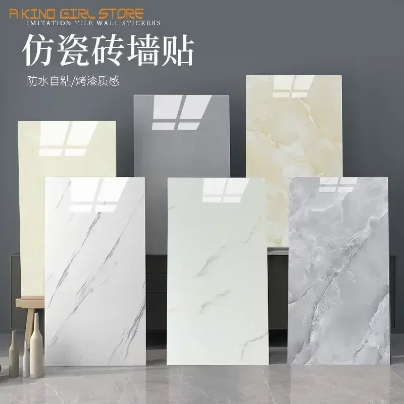 Imitation Marble Wall Panels PVC 3D Waterproof Kitchen Decoration Stickers Strong Adhesive Peel and Paste Tile Home Wallpaper