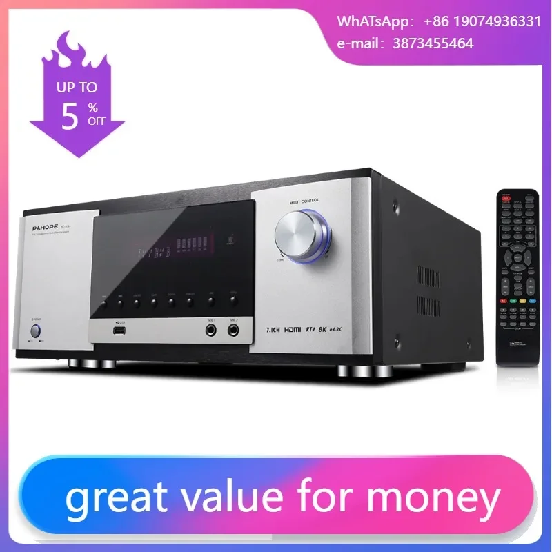 High Quality 7.1 Home Theatre System Amplifier DTS Karaoke Audio Video Playback HI-FI Digital Power Amplifier