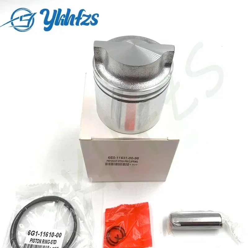 6E0-11631-00 -98 97 6E0 Piston (Std)  Kit for Yamaha Outboard Motor 2-stroke 4HP 5HP 6E0-11631；6E0-11631-00 50MM Marine Engine