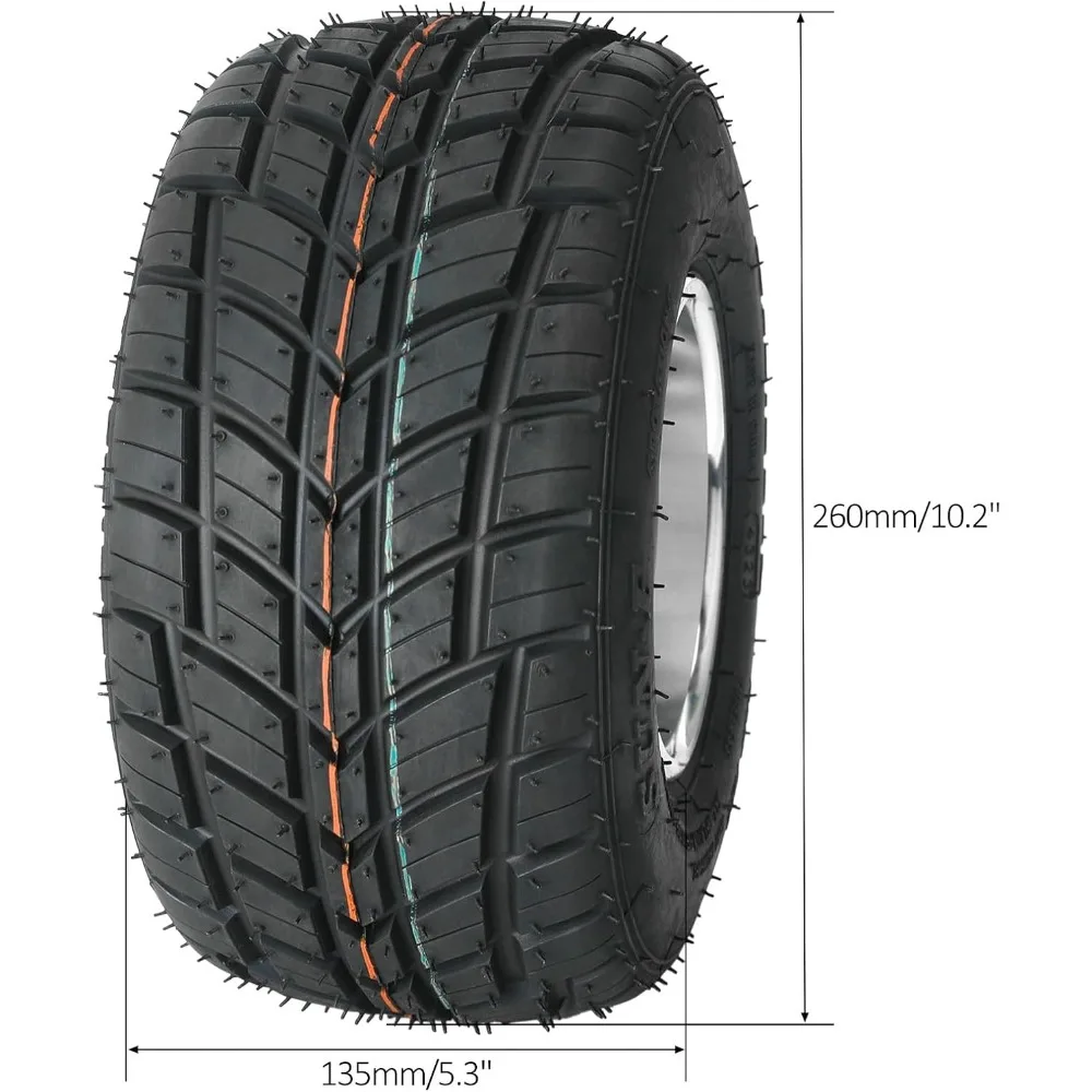 off-road Go Kart Tire Rim 10x4.50-5 Go Front Wheel Racer Tire Fit Bolt Pattern 50mm w/ 3 Holes for Drift Trike Buggy Cart Rim