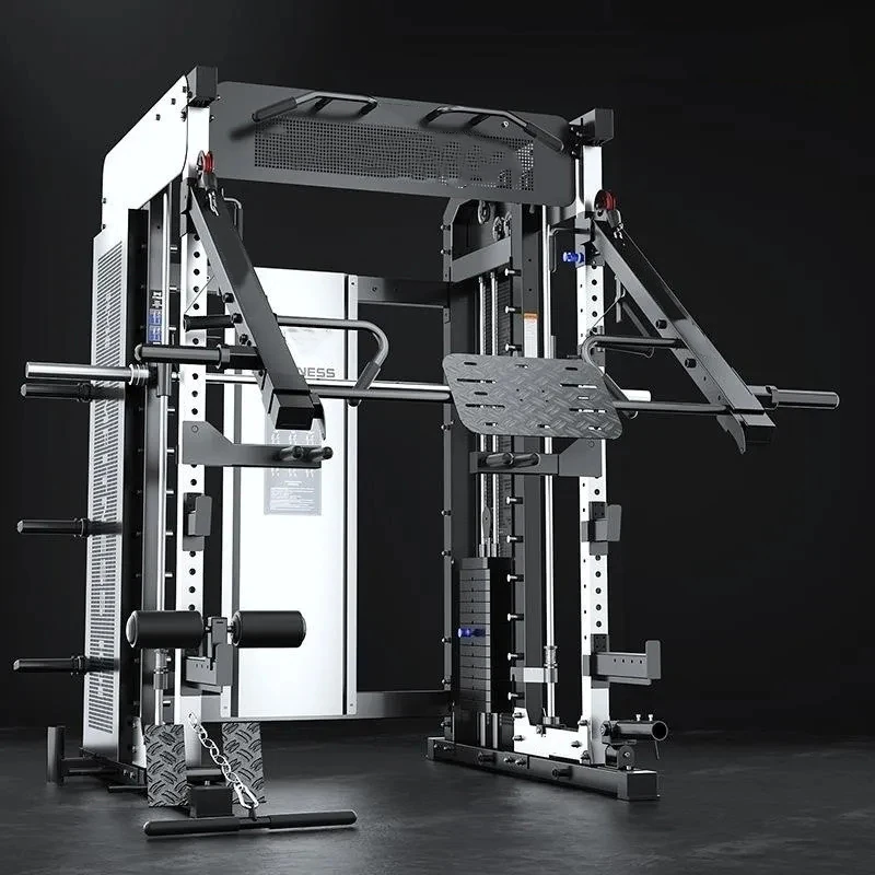 

Professional Commercial Smith Machine Power Cage Squat Rack Multi Function Cable Crossover Trainer Gantry Rack Strength Exercise
