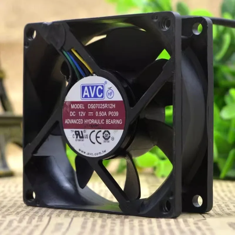New CPU Fan for AVC DS07025R12H 12V 0.50A 7cm 4-wire Cooling Fan 7025 70*70*25MM