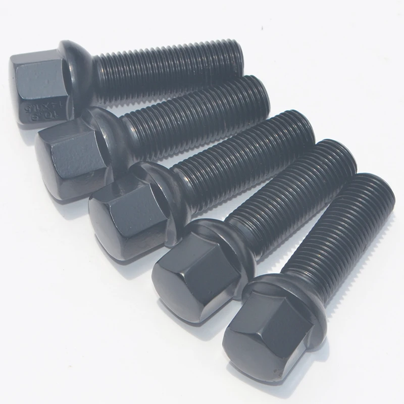 10PCS Car Alloy Screw Nuts Wheel Bolts For Benz VW Golf Thread Length 35mm/40mm/45mm/50mm/55mm/60mm/65mm Ball Shape M14x1.5