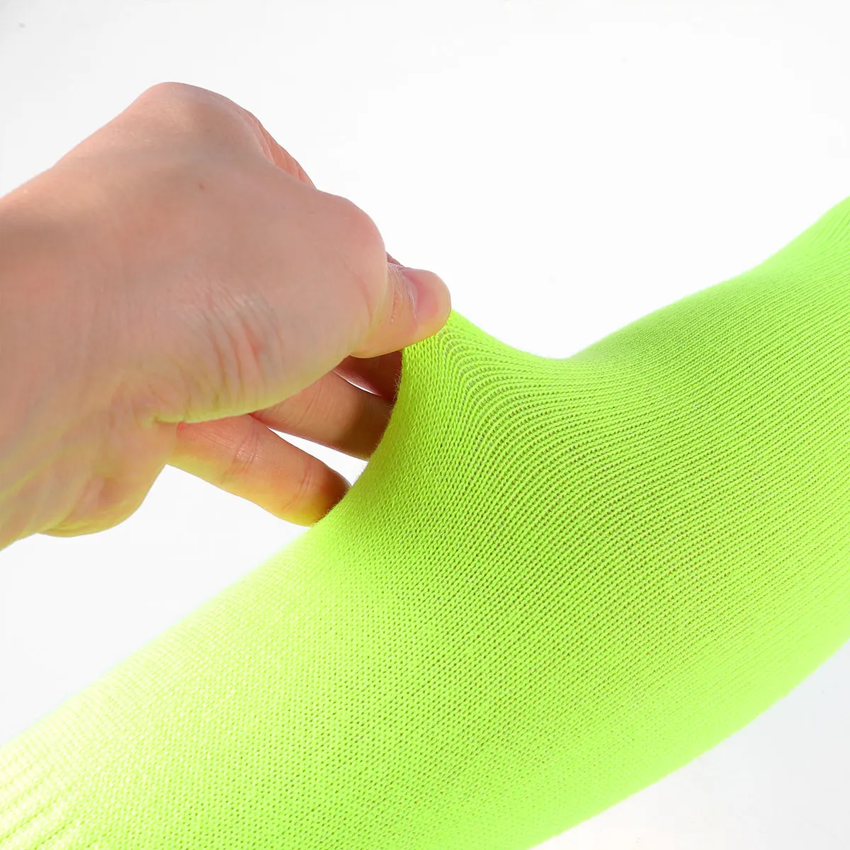 

1 Pair Fluorescent Green Solid Color Knee High Football Socks Elastic Anti Slip Stretch Sports Stockings For Gym Exercise