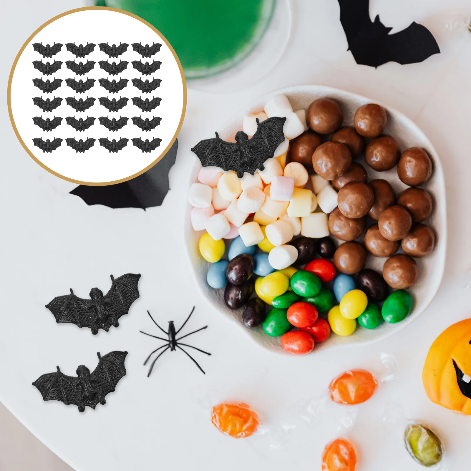 100 Pcs Halloween Toys Accessories for Room Mini Bat Multi-function Decor Lovely Household Simulated Decorate Black Baby