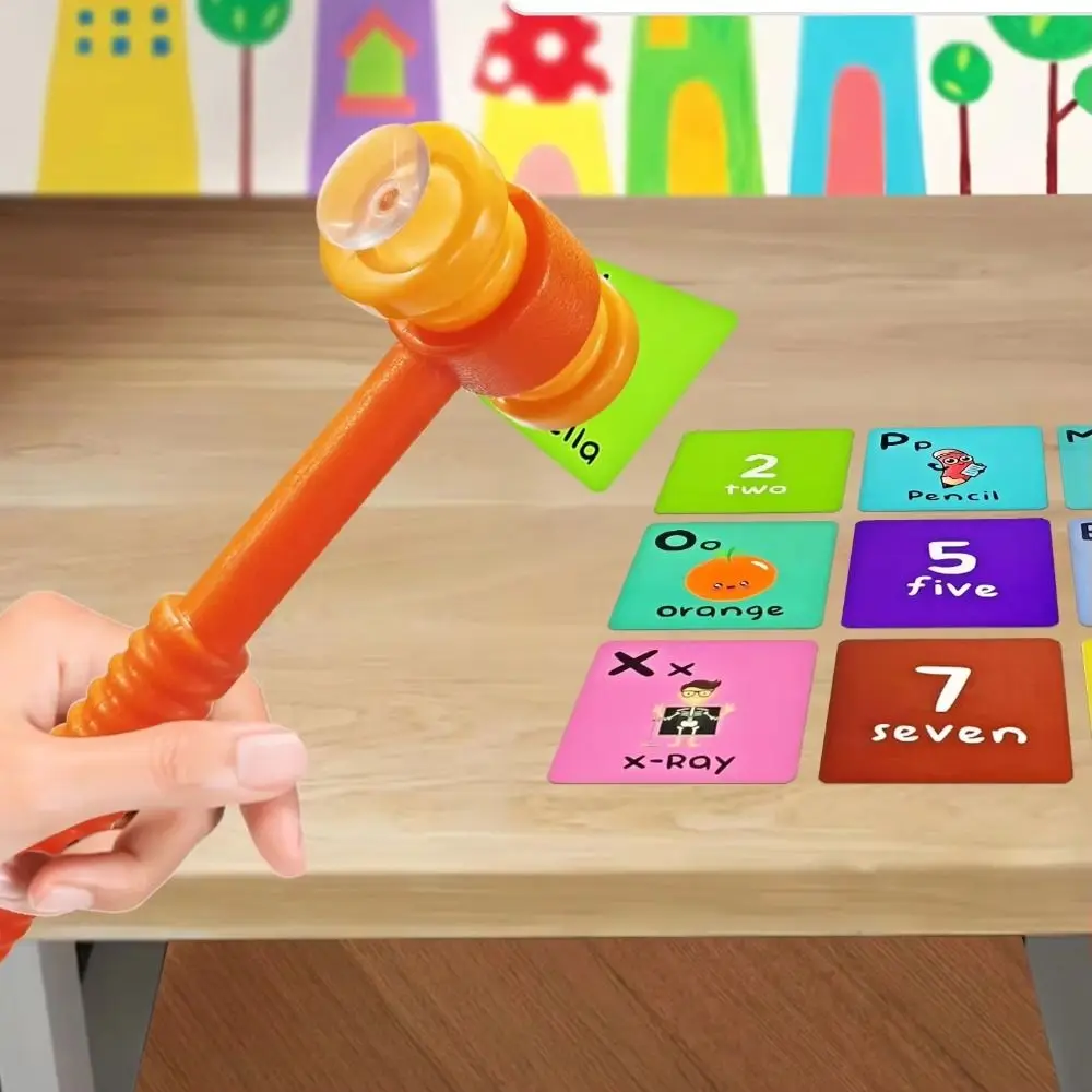 Sucker Hammer Picture Cards Sucker Hammer Learning Parent-Child Suction Cup Hammer Plastic Spelling
