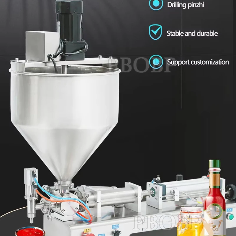 Stainless Steel 30L Honey Chocolate Ketchup Jam Butter Filling Machine with Mixing And Heating