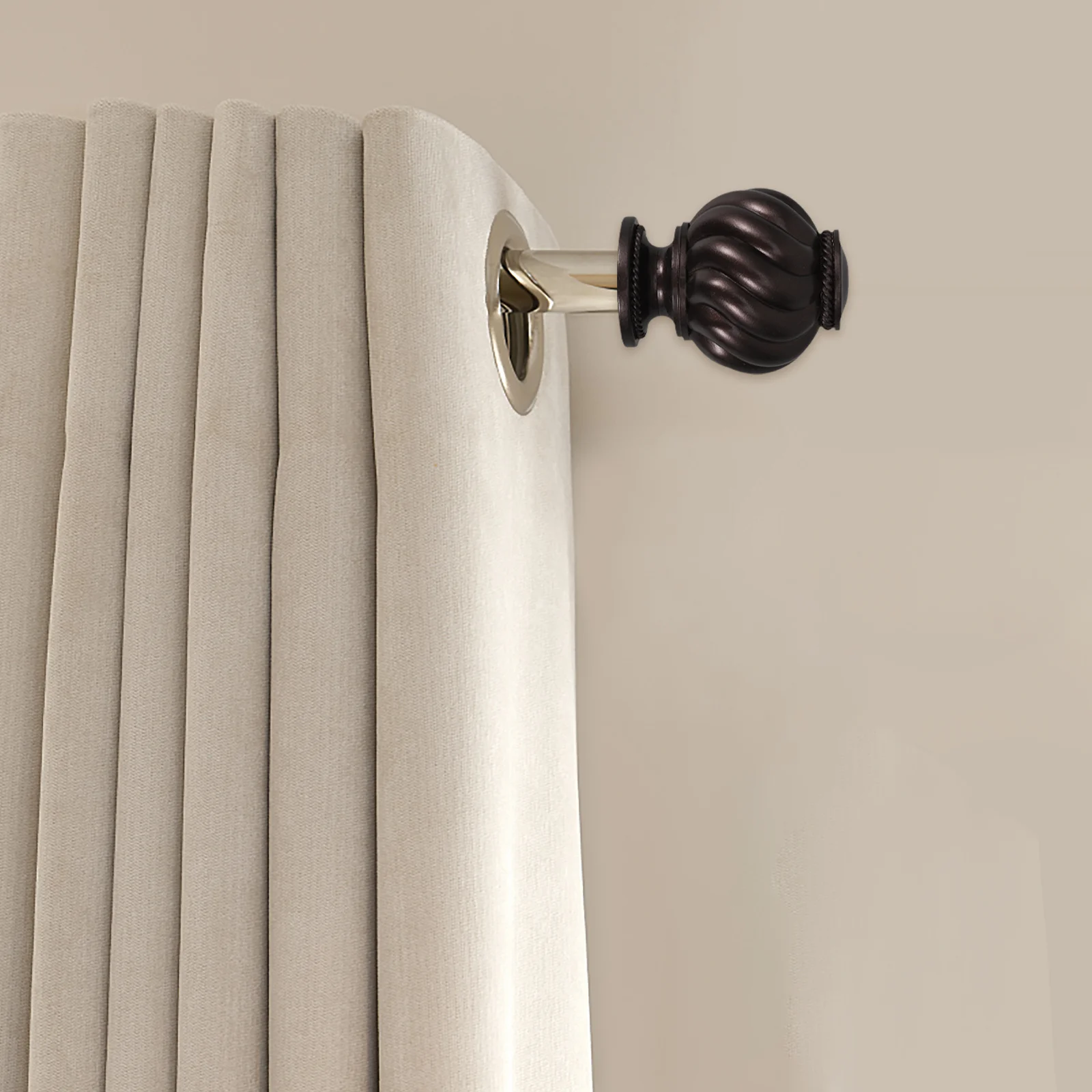 

2pcs Curtain Rod Finials Ends Decorative Metal Vintage Style For Window Living Room Bedroom Drapery Rod End Caps