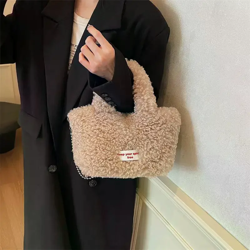

Fashionable Everyday Plush Crossbody Satchel Charming Korean Purse Fall/Winter Pot Bag Perfect for Women's Birthday Gifts