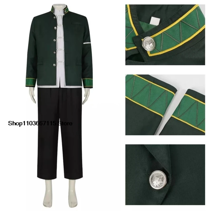 Hayato Suou Cosplay Kostüm Perücke Augenklappe Ohrringe Anime Wind Breaker neue Cosplay Männer High School Uniform Haar Anzug Party Outfits