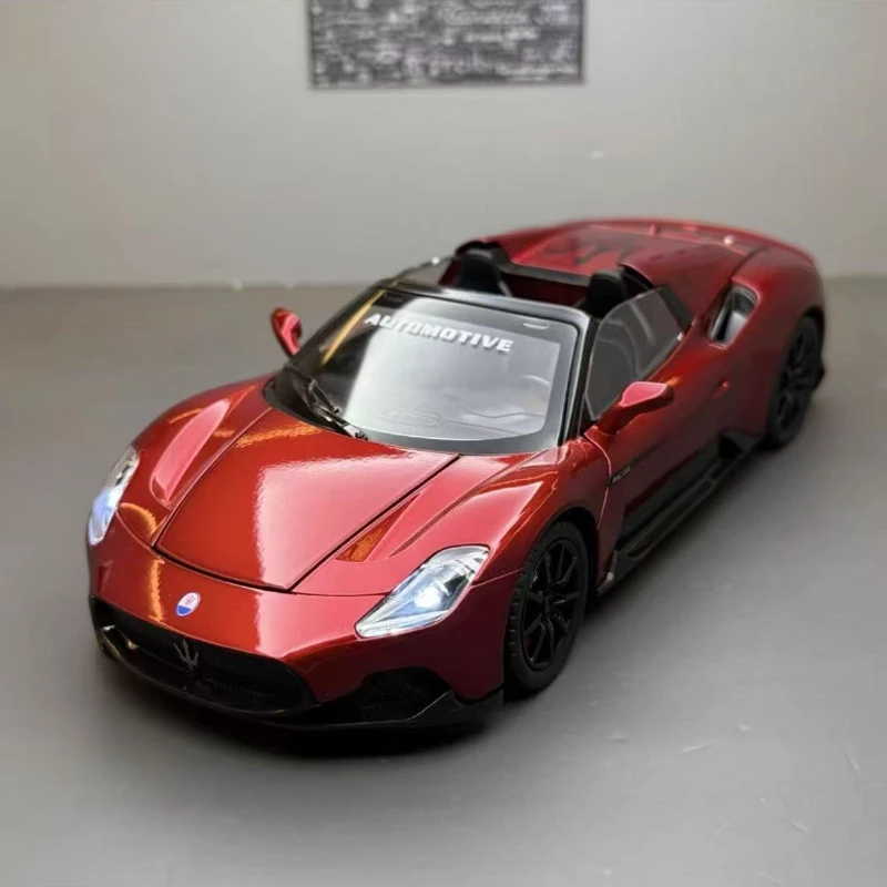 1:24 마세라티 MC20 스포츠카 고시뮬레이션 다이캐스트 금속 합금 자동차 모델 사운드 라이트 후진 수집 어린이 장난감 선물