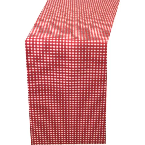 Zeren Home Red Mini Plaid Stain resistant Runner 100x25 cm