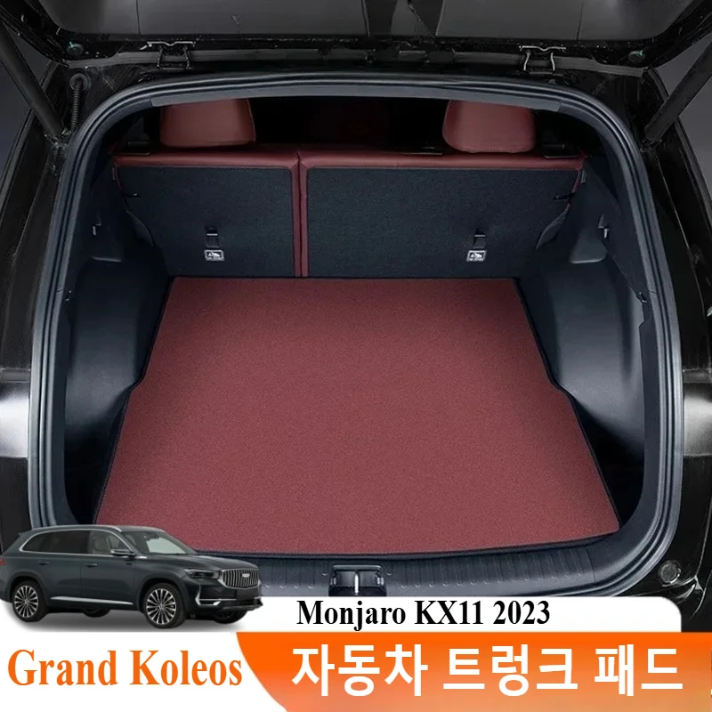 Para GEELY Monjaro KX11 Xingyue L después de 2023, almohadilla para maletero de coche, alfombrilla para caja trasera de piel, artefacto, decoración, modificación, accesorios para coche