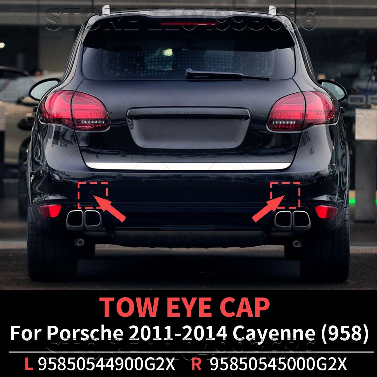 

Для 2011 2012 2013 2014 Porsche Cayenne (958) крышка фаркопа заднего бампера OEM 95850544900G2X 95850545000G2X 95850544900 95850545000