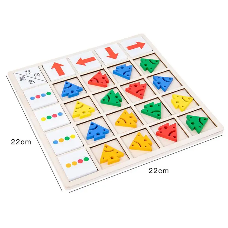 Training Speelgoed Richting Kleur Cognitieve Houten Bordspel Denkvermogen Logic Training Puzzel Vroege Onderwijs Speelgoed Voor Kinderen