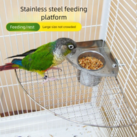 Stainless Steel Bird Food Feeder for Cage Triangle Spillproof Parrot Feeding Bowl Large Capacity Stabilize Bird Water Dispenser