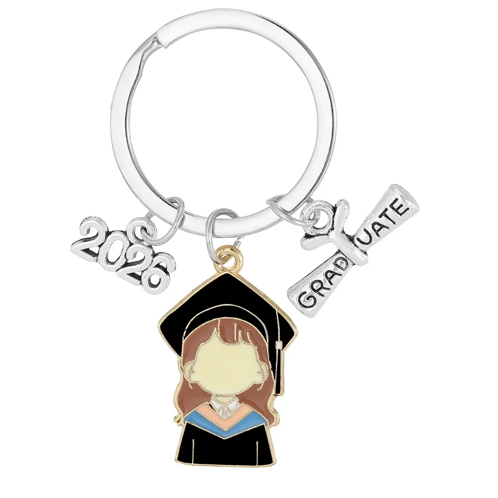 Llavero de graduación con gorro de estudiante, a prueba de óxido, colgante de graduación 2026, joyería de esmalte con gorro de licenciado para graduación