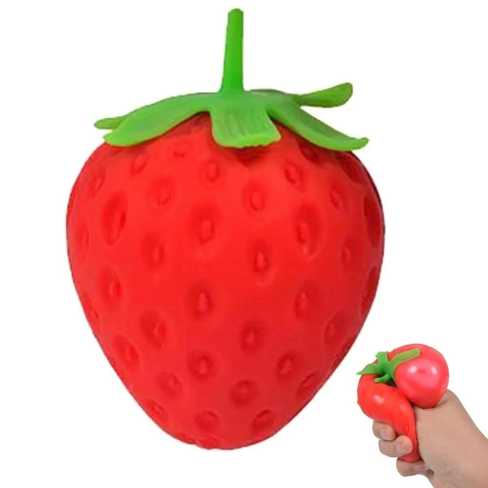 New Cute Shape Strawberry Squeeze Soothing Texture Slow Rising Fidget Stress Ball Squeeze Sensory Desktop Decoration