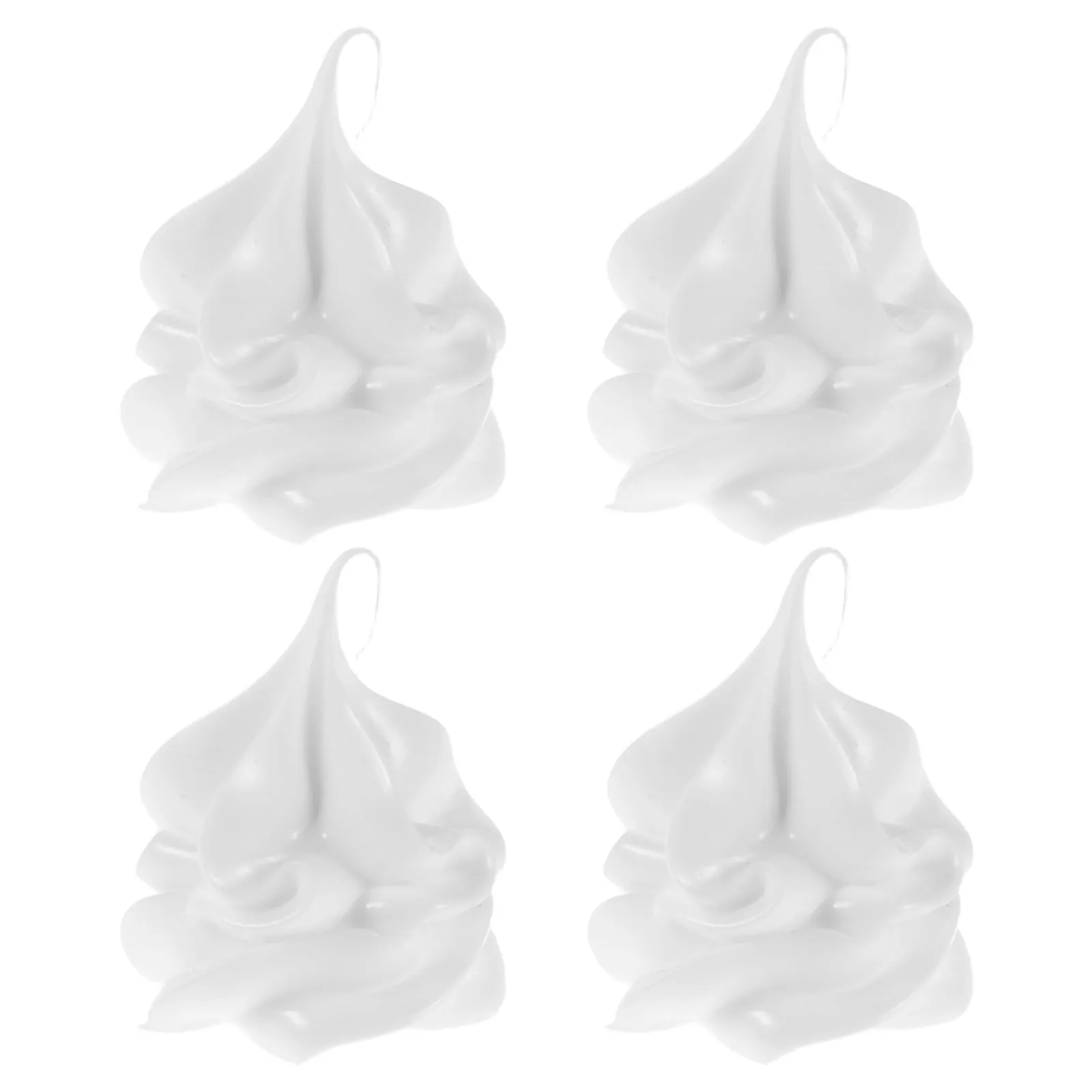 

4 Pcs Ice Cream Simulated Decoration Realistic Fake Food Summer Topper White Decorations for Party Artificial