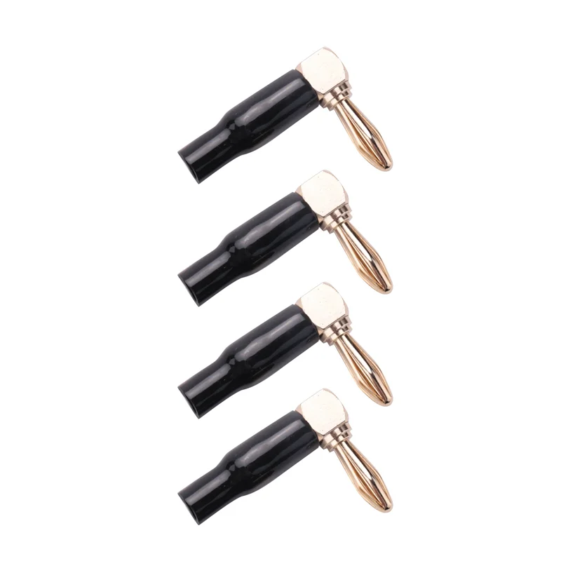 EDT-32Pcs 4 ミリメートルバナナプラグスピーカーワイヤーコネクタアダプタ 24 K 金メッキネジタイプ純銅直角バナナプラグ